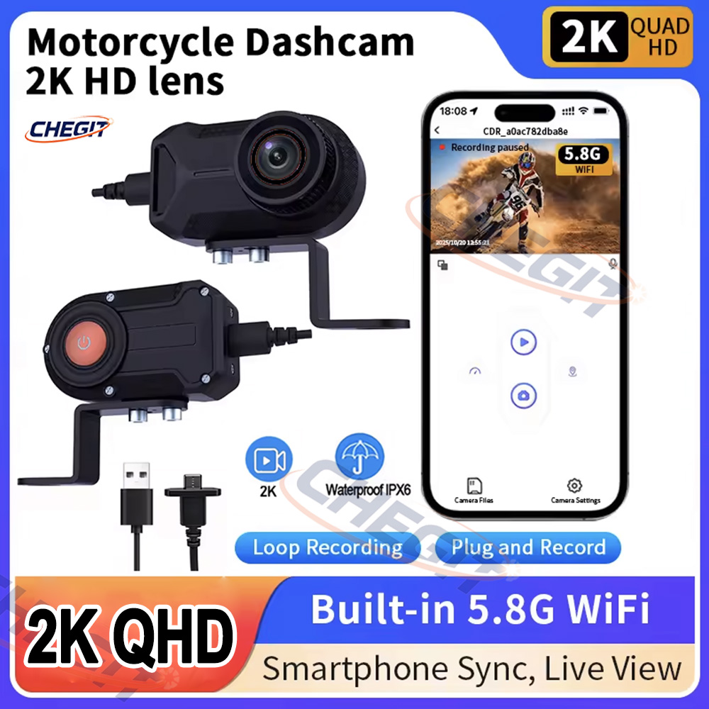Compact Camera Mirrorless - Cámara DVR para Motocicleta 2K HD