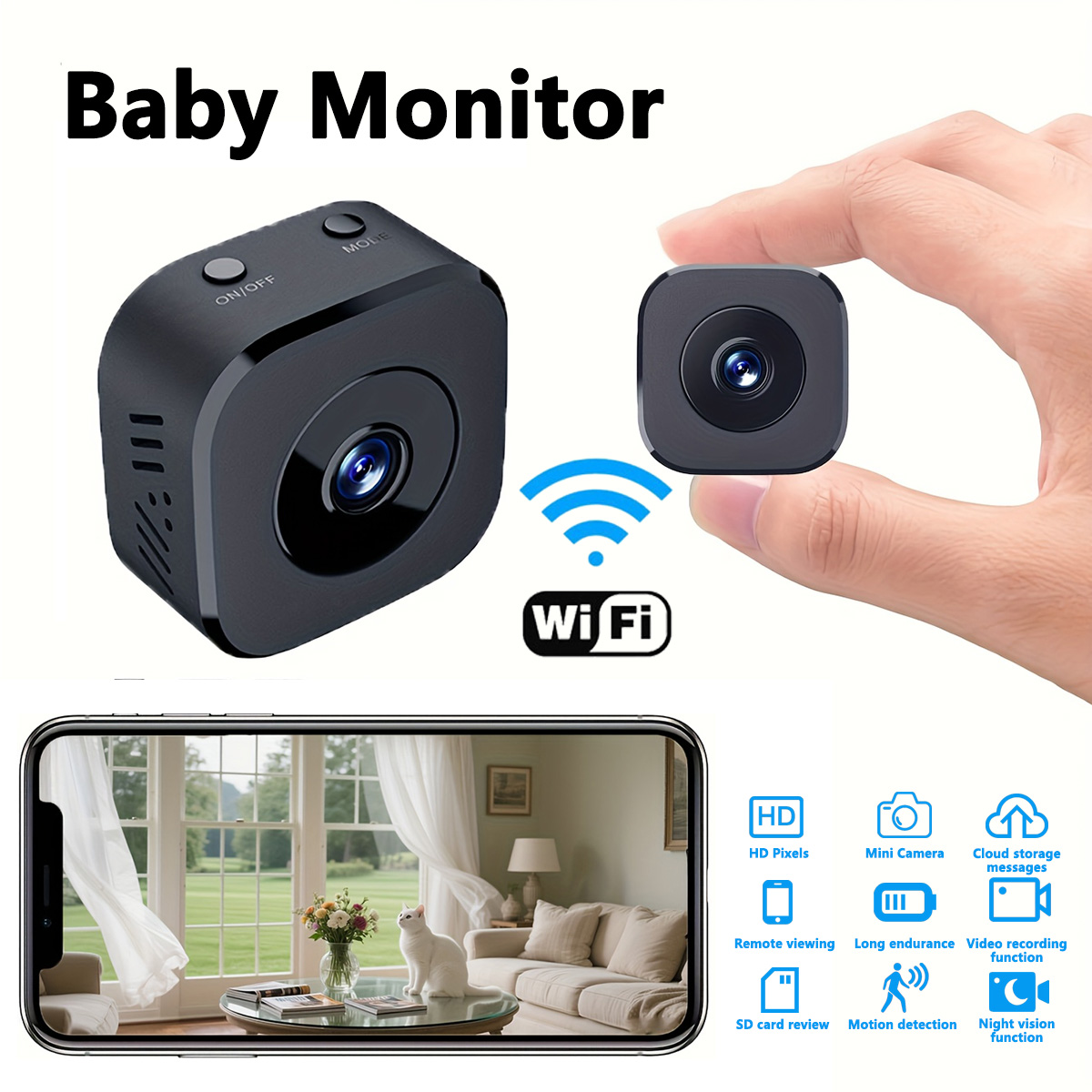 Compact Camera Mirrorless - Mini cámara WiFi HD de 1080P,
