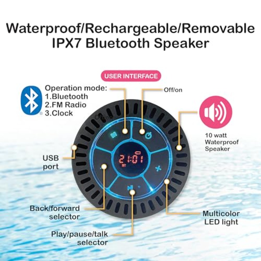 Tumbona inflable para piscina  - Bluetooth Speaker Waterproof reseña y precio